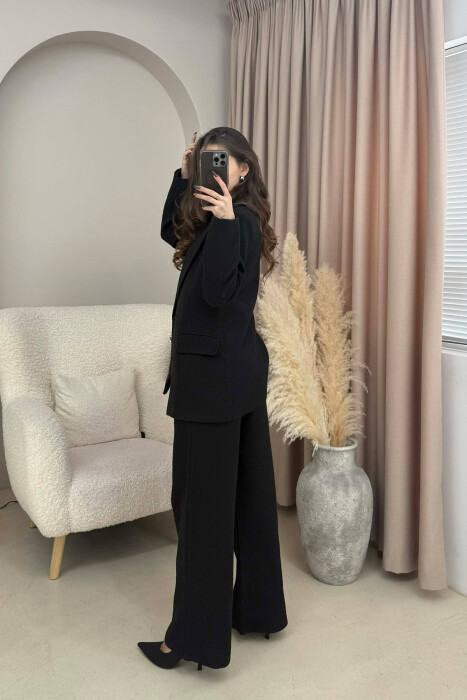 ONE COLOR JACKET+VEST+TROUSERS WOMEN SET BLACK/ E ZEZE - 3