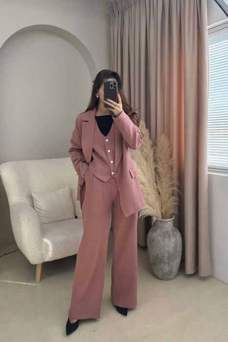ONE COLOR JACKET+VEST+TROUSERS WOMEN SET VINEGAR/UTHULL - 1