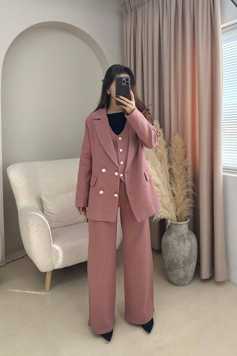 ONE COLOR JACKET+VEST+TROUSERS WOMEN SET VINEGAR/UTHULL - 2