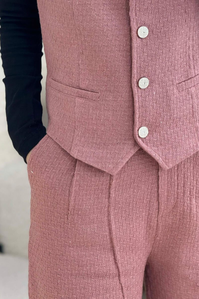 ONE COLOR JACKET+VEST+TROUSERS WOMEN SET VINEGAR/UTHULL - 5