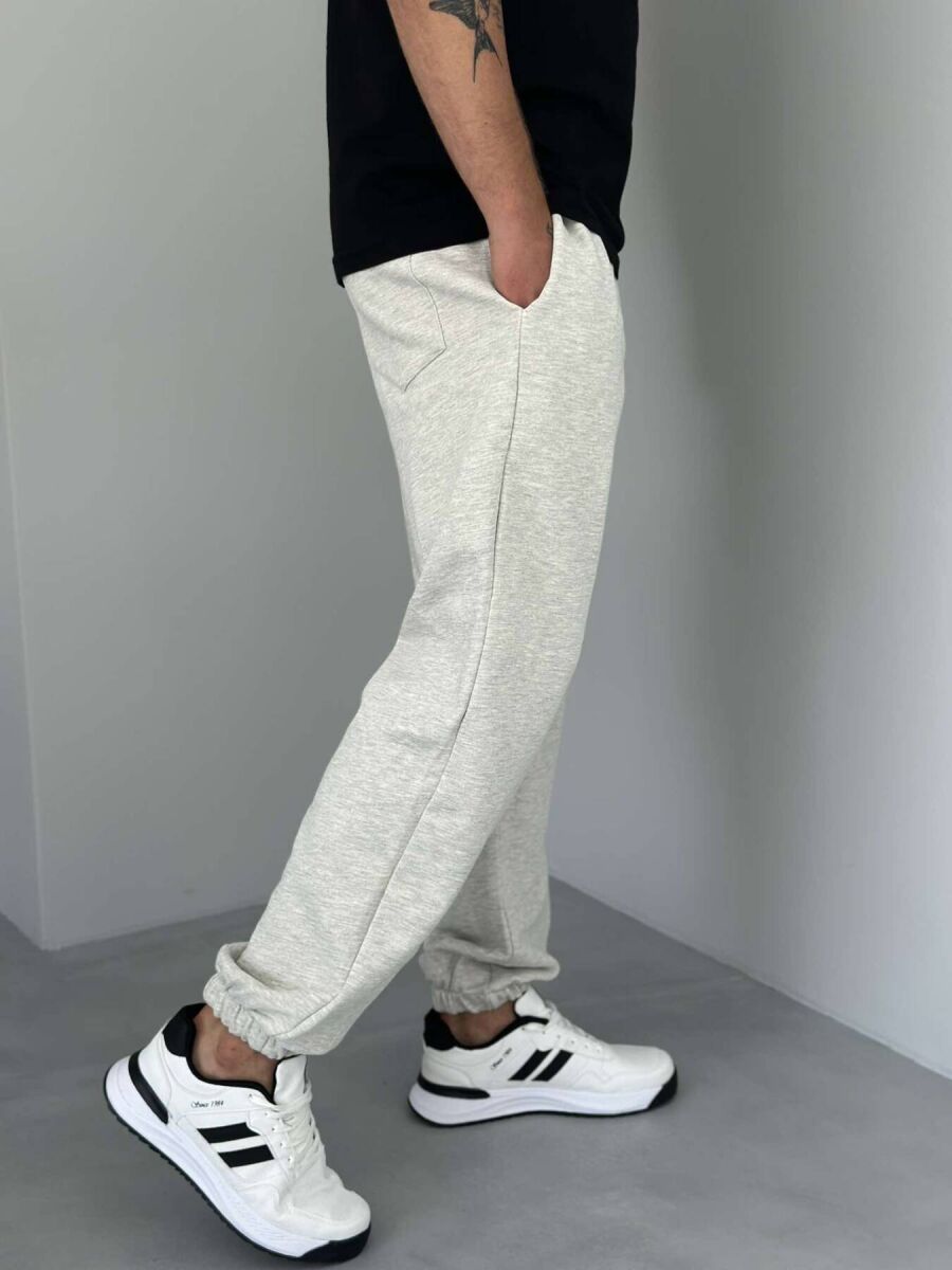 ONE COLOR JOGGING MEN SWEATPANTS LIGHT GREY/GZ - 4