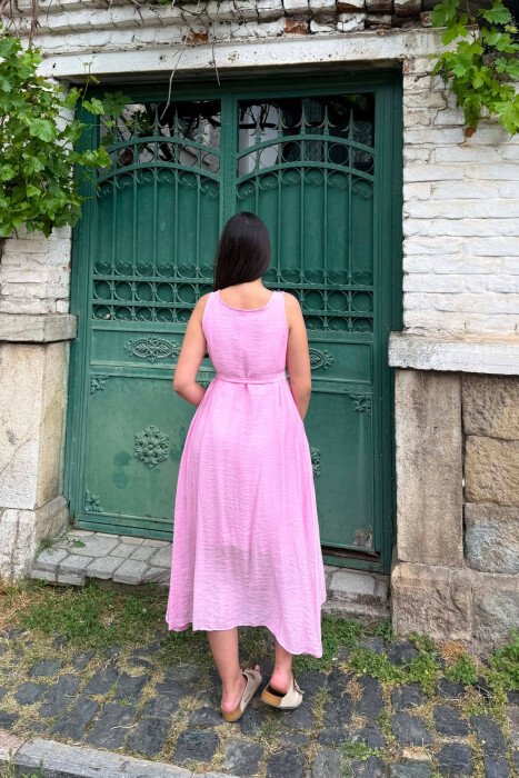 ONE COLOR LACING DETAIL WOMAN DRESS PINK/ROZE - 3