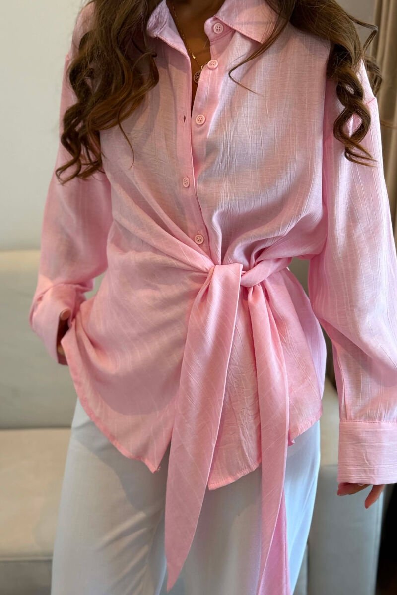 ONE COLOR LACING DETAIL WOMAN SHIRT PINK/ROZE - 2