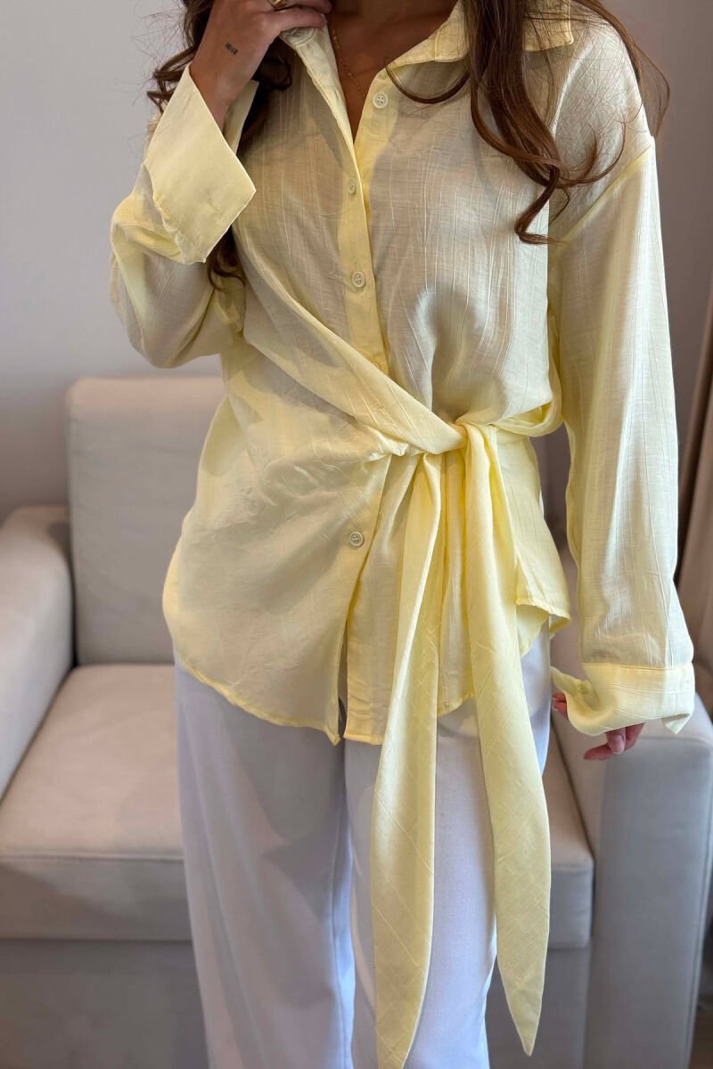 ONE COLOR LACING DETAIL WOMAN SHIRT YELLOW/E VERDHE - 2