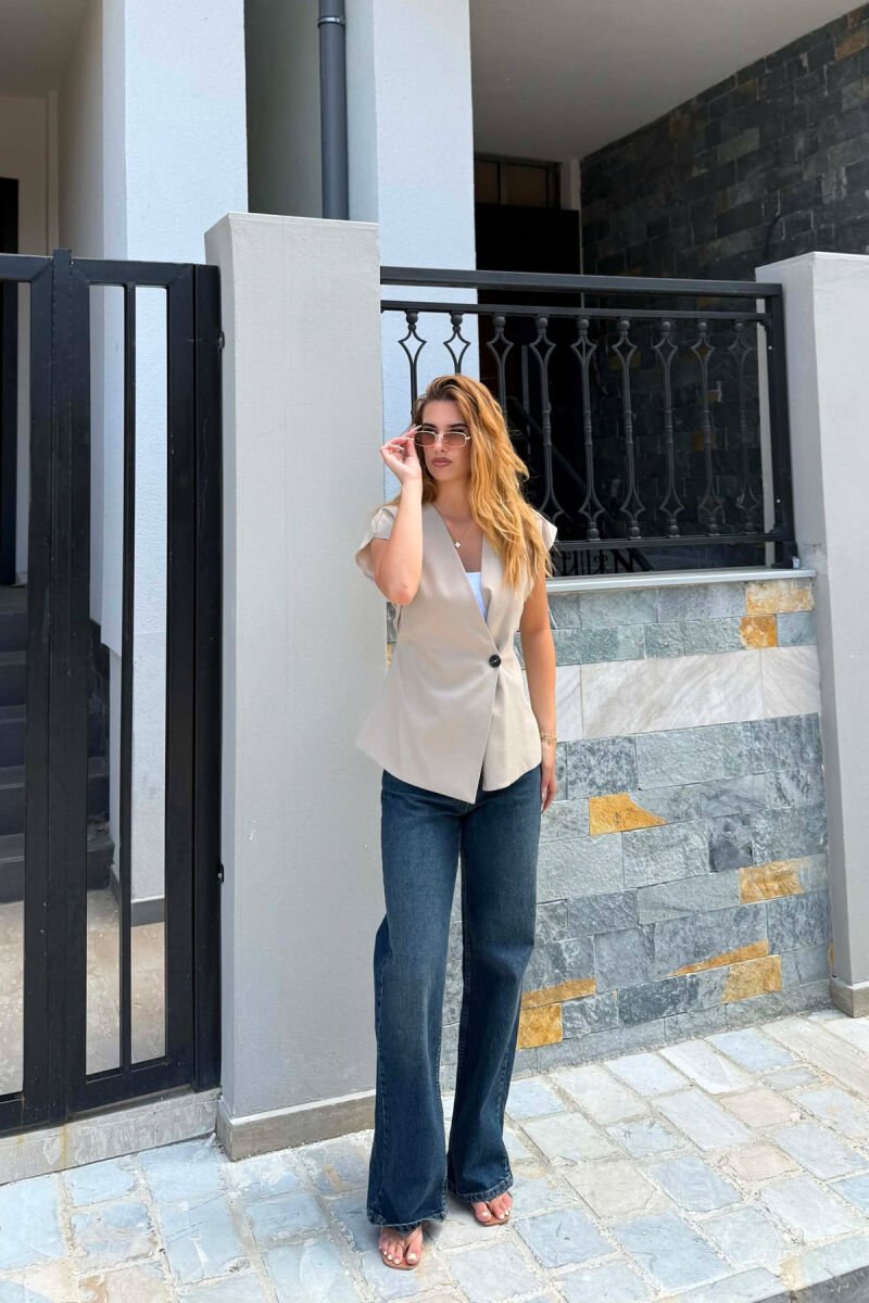 ONE COLOR LACING DETAIL WOMAN VEST BEIGE/BEZHE - 6