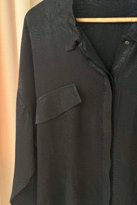 ONE COLOR LACING DETAIL WOMEN SHIRT BLACK/ E ZEZE - 4