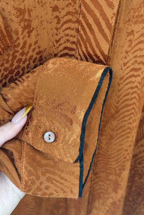 ONE COLOR LACING DETAIL WOMEN SHIRT BRICK/TULLE - 4