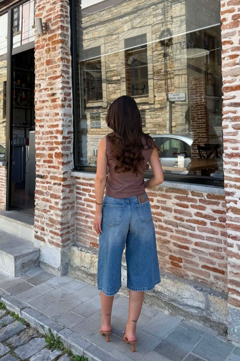 ONE COLOR LACING DETAILS WOMAN VEST LIGHT BROWN/KAZB - 5
