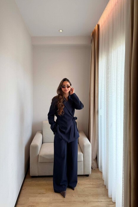 ONE COLOR LACING JACKET + TROUSERS WOMAN SET BLUE/BLU 