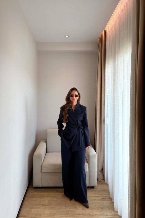 ONE COLOR LACING JACKET + TROUSERS WOMAN SET BLUE/BLU - 2