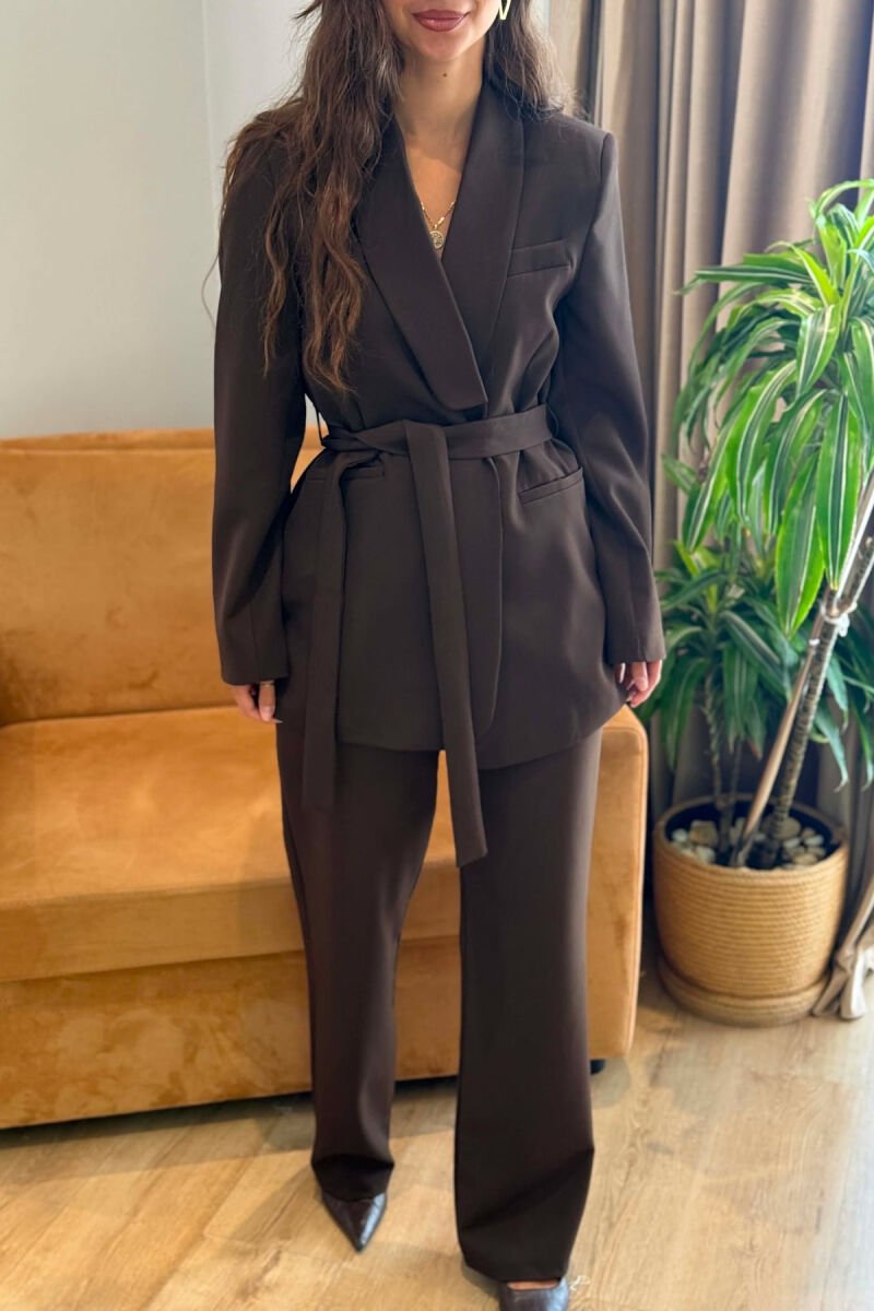 ONE COLOR LACING JACKET + TROUSERS WOMAN SET BROWN/KAFE - 3