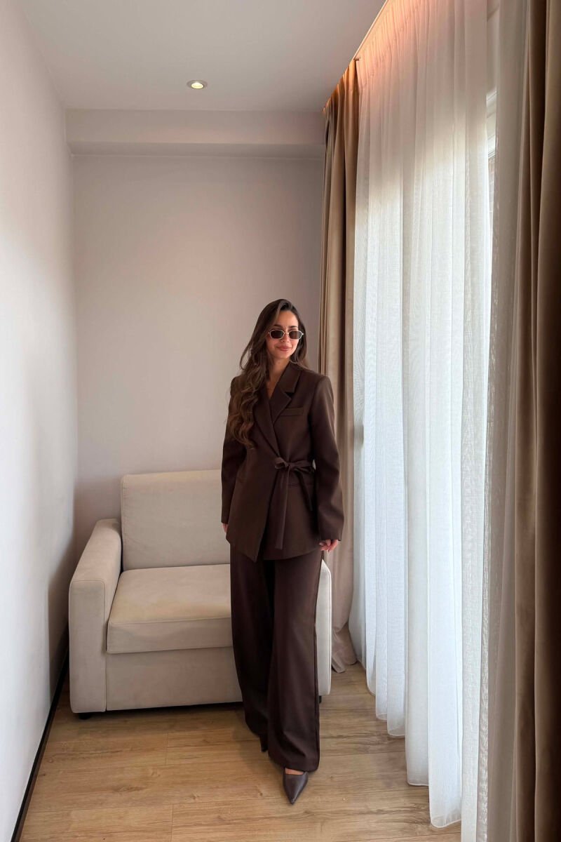 ONE COLOR LACING JACKET + TROUSERS WOMAN SET BROWN/KAFE - 2