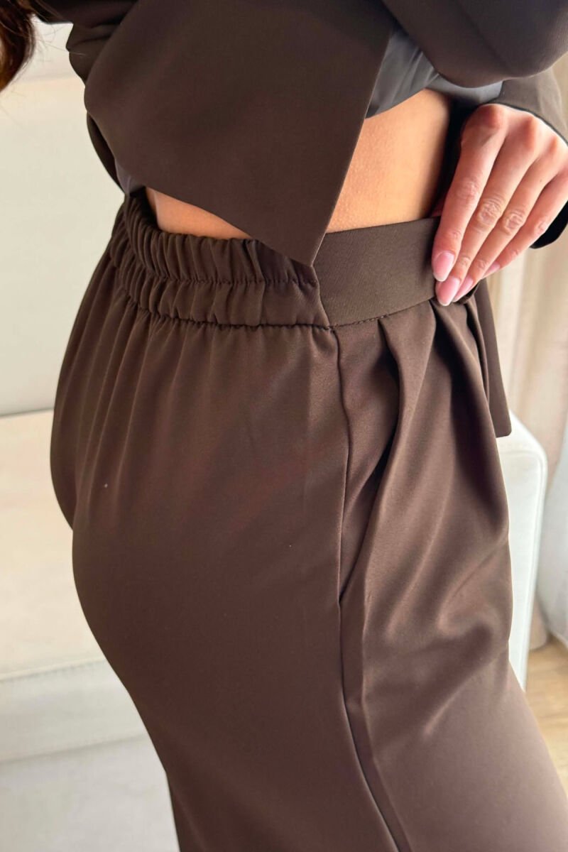 ONE COLOR LACING JACKET + TROUSERS WOMAN SET BROWN/KAFE - 5