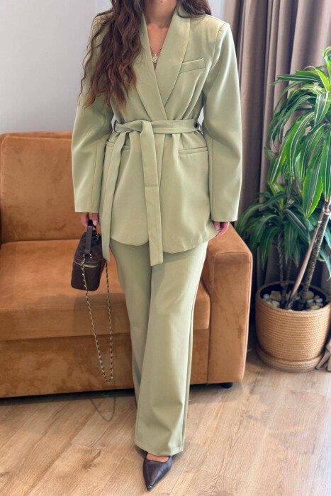 ONE COLOR LACING JACKET + TROUSERS WOMAN SET MINT/MENTE - 5