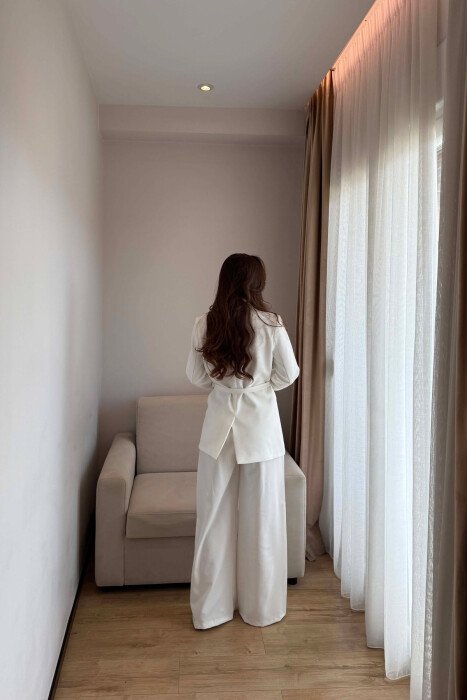 ONE COLOR LACING JACKET + TROUSERS WOMAN SET WHITE-E BARDHE - 2