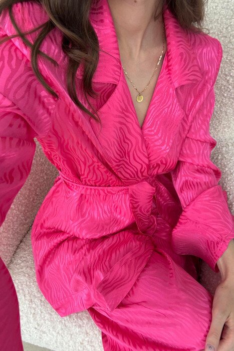 ONE COLOR LACING JACKET+TROUSERS WOMEN SET FUCHSIA/CIKLAMI - 6