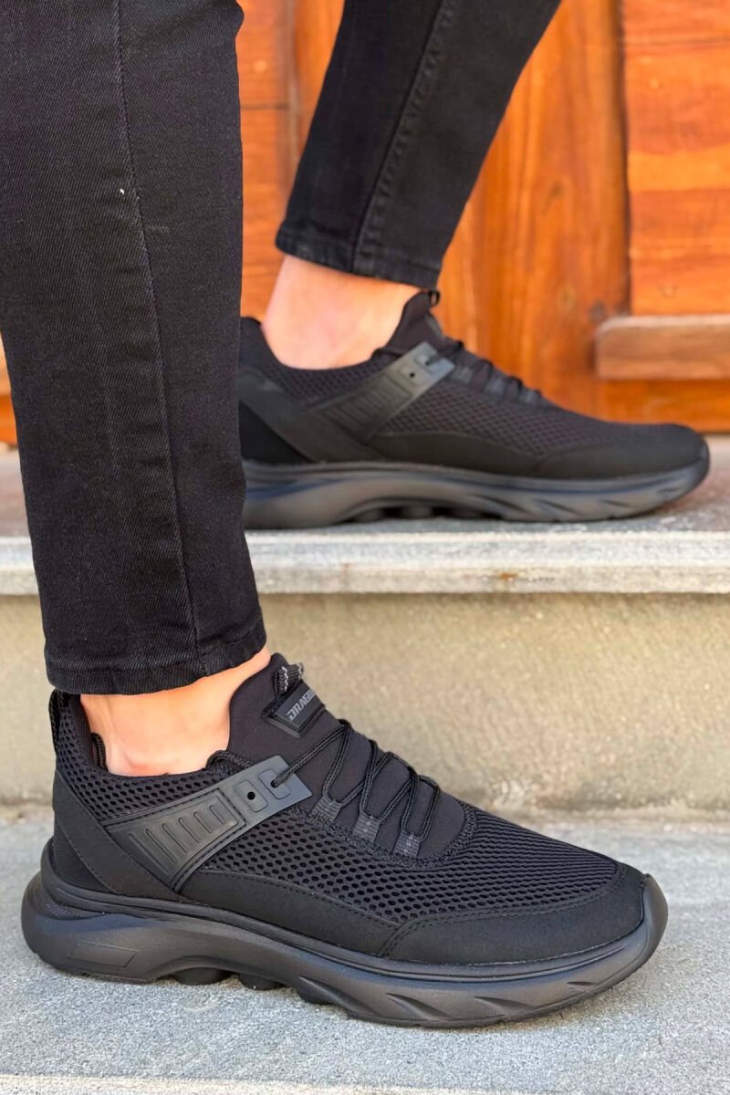 ONE COLOR LACING PLATFORM MEN SNEAKERS BLACK/ E ZEZE - 2