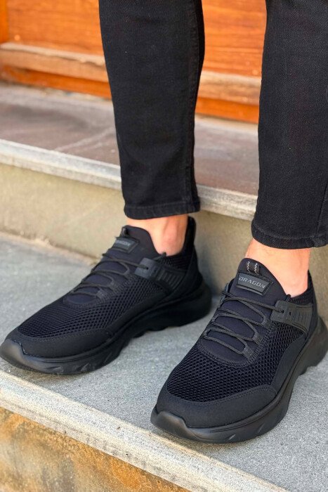 ONE COLOR LACING PLATFORM MEN SNEAKERS BLACK/ E ZEZE - 3