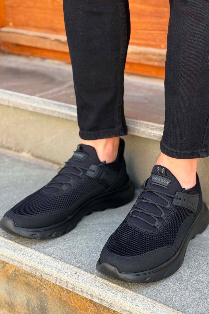 ONE COLOR LACING PLATFORM MEN SNEAKERS BLACK/ E ZEZE - 3