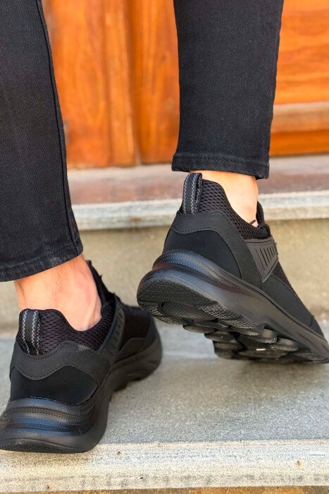 ONE COLOR LACING PLATFORM MEN SNEAKERS BLACK/ E ZEZE - 4