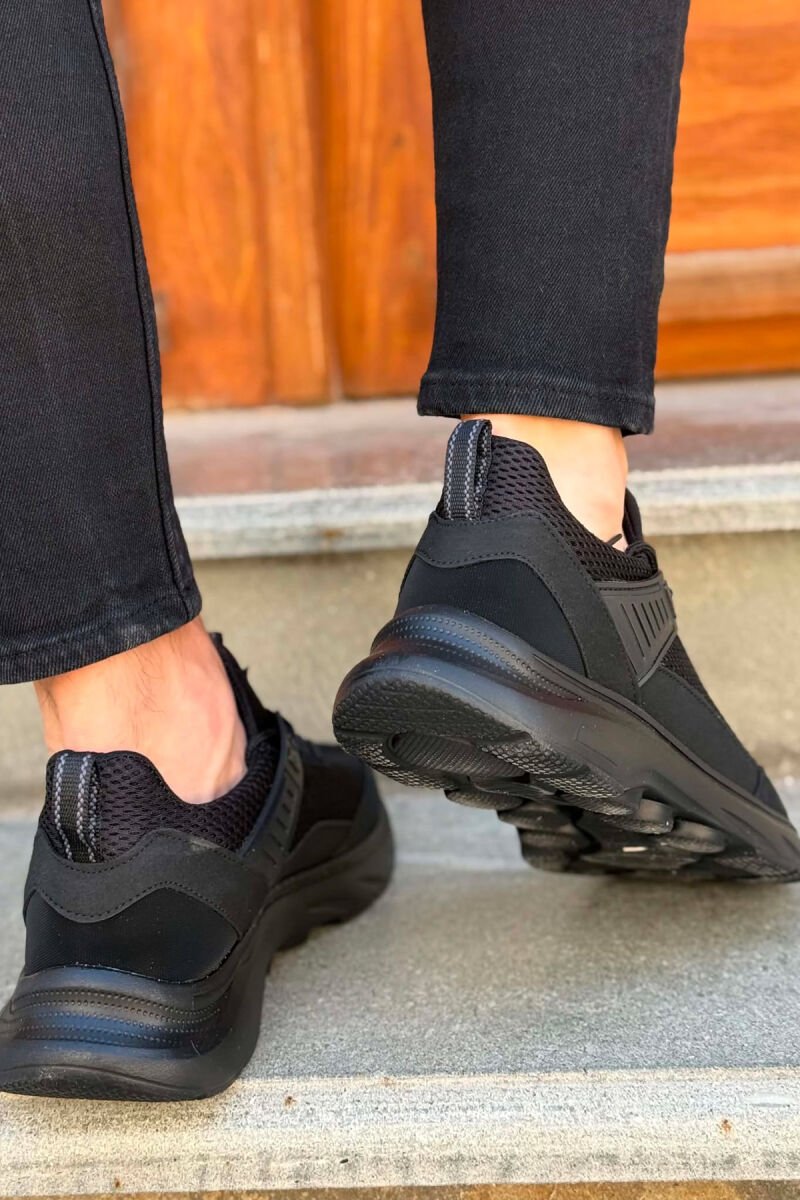 ONE COLOR LACING PLATFORM MEN SNEAKERS BLACK/ E ZEZE - 4