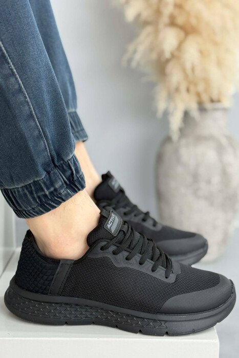 ONE COLOR LACING PLATFORM MEN SNEAKERS BLACK/ E ZEZE - 3