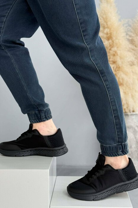ONE COLOR LACING PLATFORM MEN SNEAKERS BLACK/ E ZEZE - 4
