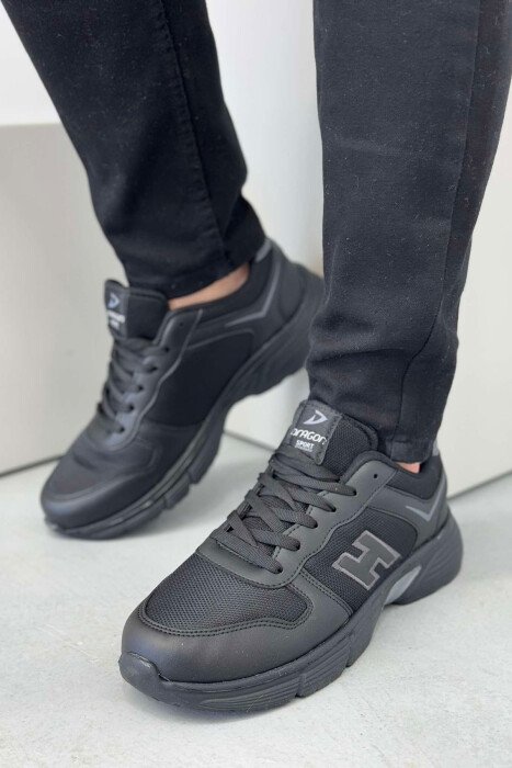 ONE COLOR LACING PLATFORM MEN SNEAKERS BLACK/ E ZEZE - 1