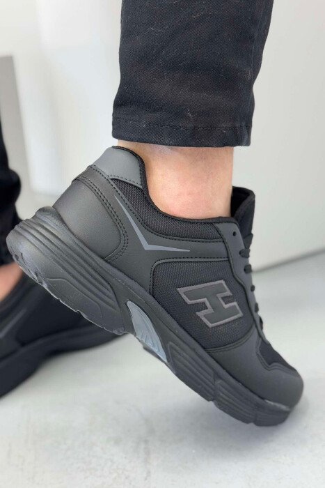 ONE COLOR LACING PLATFORM MEN SNEAKERS BLACK/ E ZEZE - 2