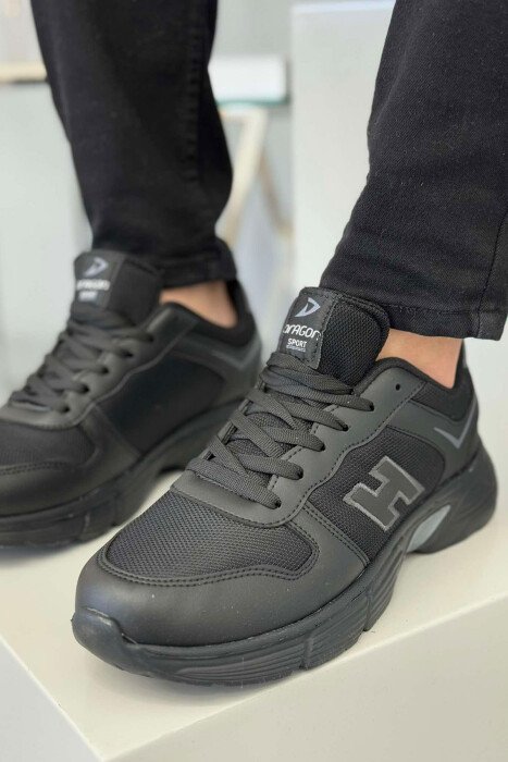 ONE COLOR LACING PLATFORM MEN SNEAKERS BLACK/ E ZEZE - 3