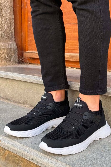 ONE COLOR LACING PLATFORM MEN SNEAKERS BLACK-WHITE/ZEBA - 3