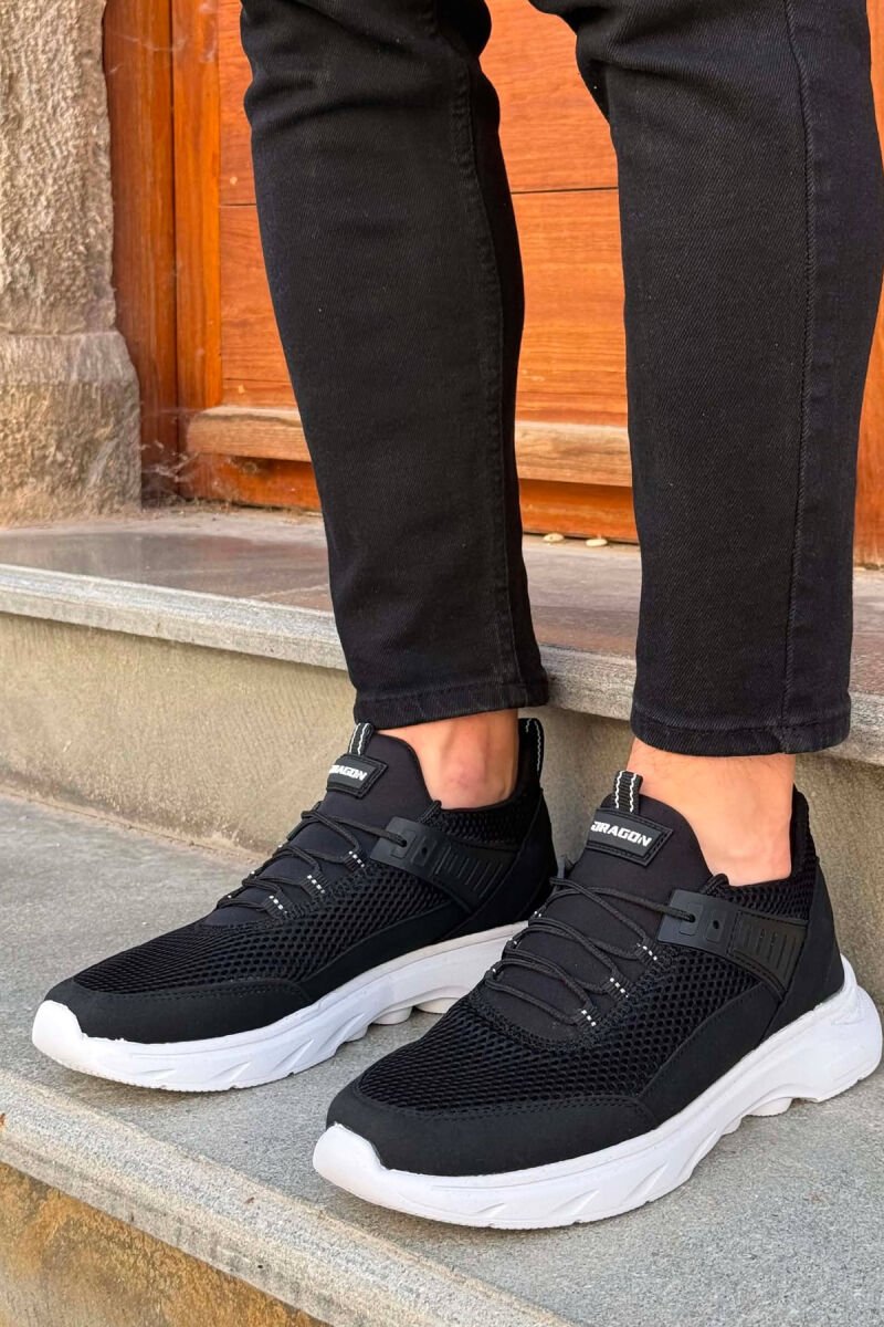 ONE COLOR LACING PLATFORM MEN SNEAKERS BLACK-WHITE/ZEBA - 3