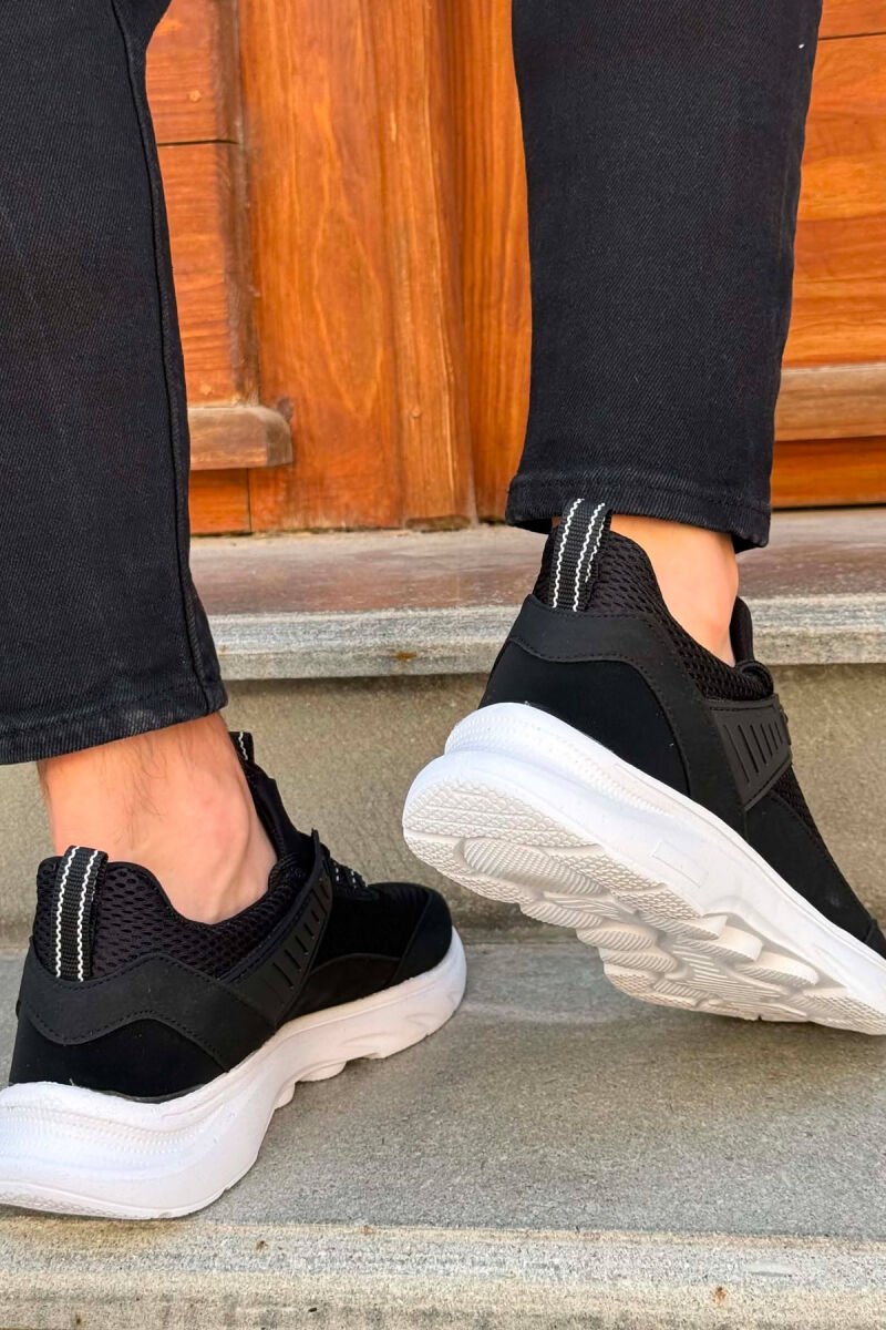 ONE COLOR LACING PLATFORM MEN SNEAKERS BLACK-WHITE/ZEBA - 4