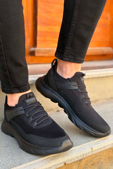 ONE COLOR LACING PLATFORM MEN SNEAKERS BLACK/ E ZEZE 