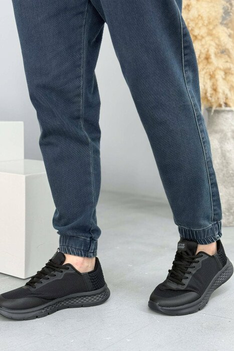 ONE COLOR LACING PLATFORM MEN SNEAKERS BLACK/ E ZEZE 