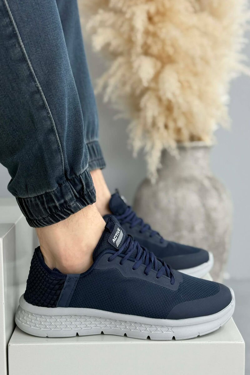 ONE COLOR LACING PLATFORM MEN SNEAKERS BLUE/BLU - 2