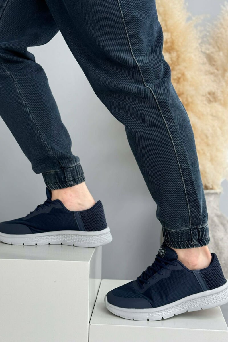 ONE COLOR LACING PLATFORM MEN SNEAKERS BLUE/BLU - 3