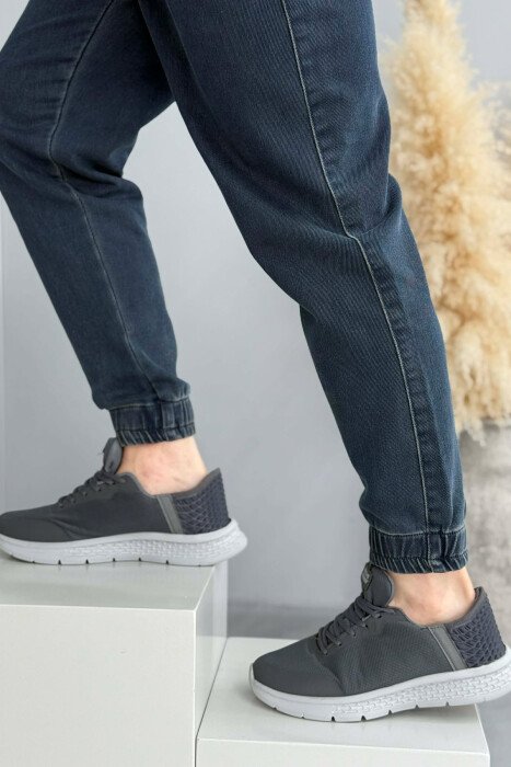 ONE COLOR LACING PLATFORM MEN SNEAKERS DARK GREY/GEE - 2