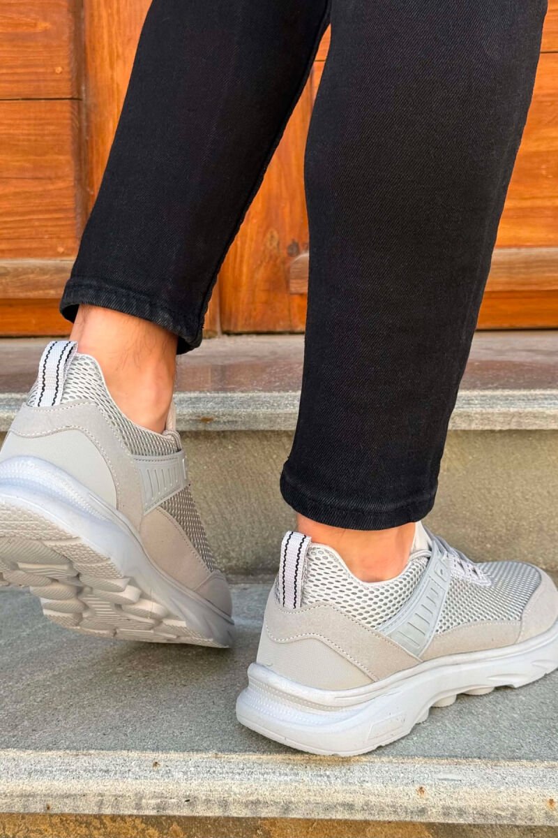 ONE COLOR LACING PLATFORM MEN SNEAKERS LIGHT GREY/GZ - 3
