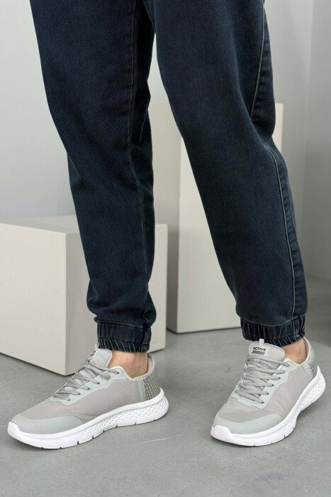 ONE COLOR LACING PLATFORM MEN SNEAKERS LIGHT GREY/GZ - 1