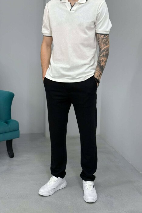 PANTALLONA NJE NGJYRESHE ME LIDHESE DHE BEL ELASTIK PER MESHKUJ NE NGJYRE TE ZEZE - KLAUDIO FASHION