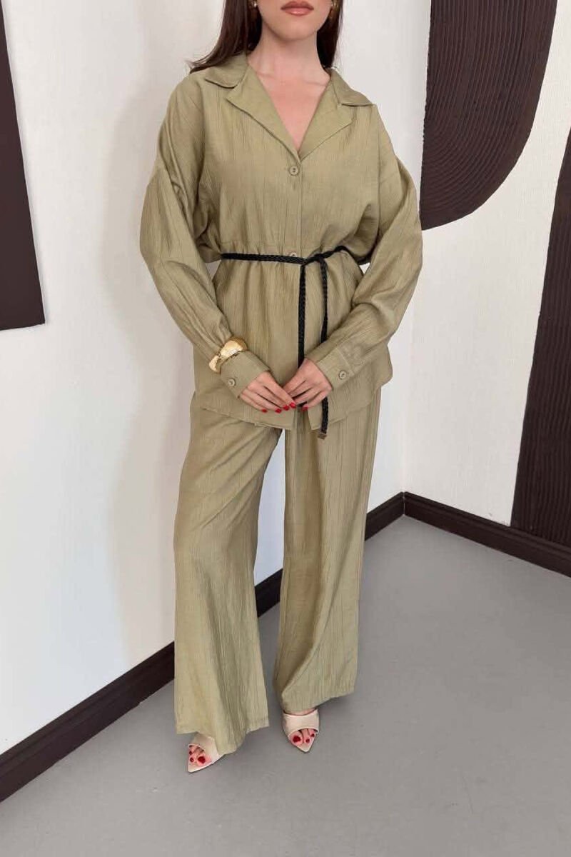 ONE COLOR LACING SHIRT DETAIL + TROUSERS WOMAN SET MINT/MENTE - 4
