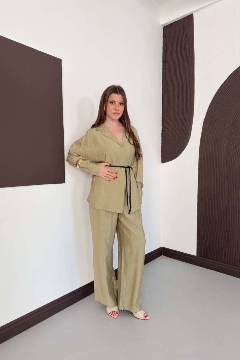 ONE COLOR LACING SHIRT DETAIL + TROUSERS WOMAN SET MINT/MENTE - 6