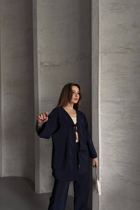 ONE COLOR LACING SHIRT+TROUSERS WOMEN SET BLUE/BLU - 3