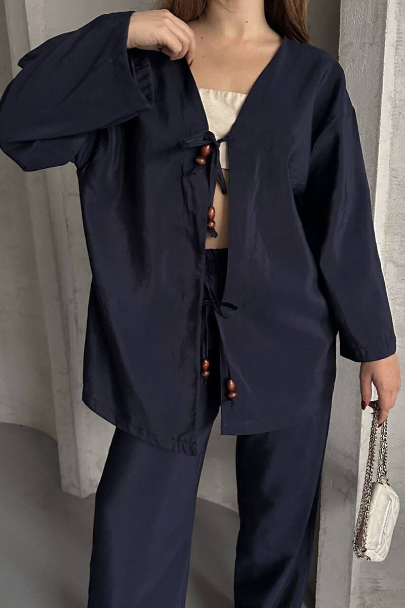ONE COLOR LACING SHIRT+TROUSERS WOMEN SET BLUE/BLU - 4