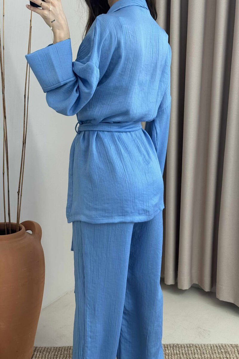 ONE COLOR LACING SHIRT+TROUSERS WOMEN SET LIGHTBLUE/BZ - 5