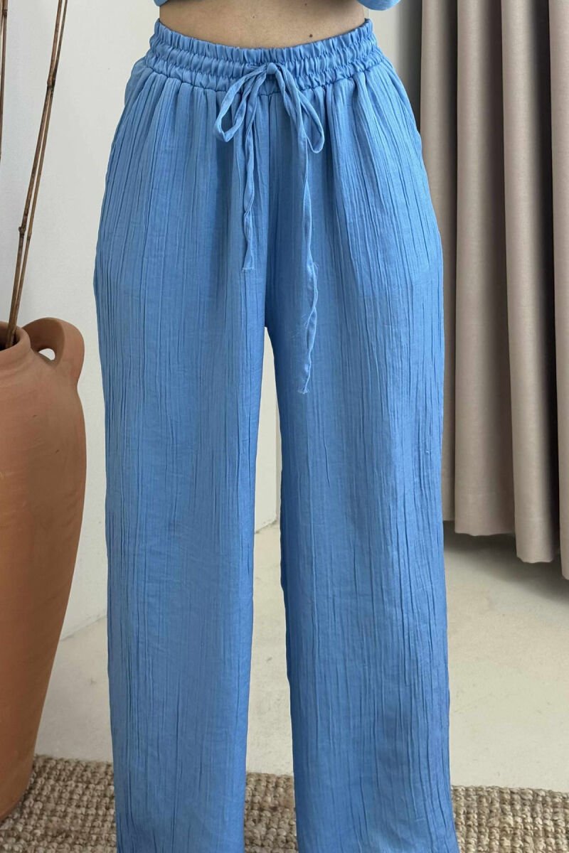ONE COLOR LACING SHIRT+TROUSERS WOMEN SET LIGHTBLUE/BZ - 6