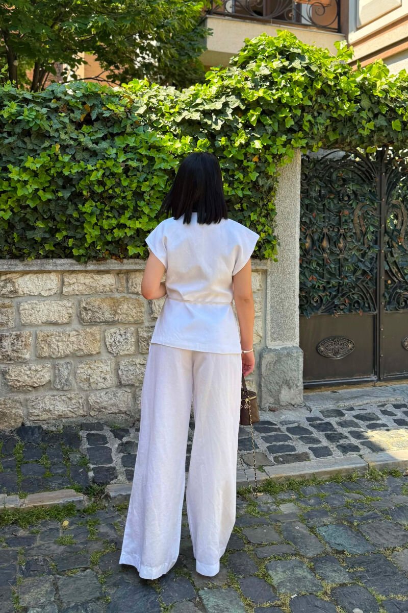 ONE COLOR LACING VEST + TROUSERS WOMAN SET WHITE-E BARDHE - 6
