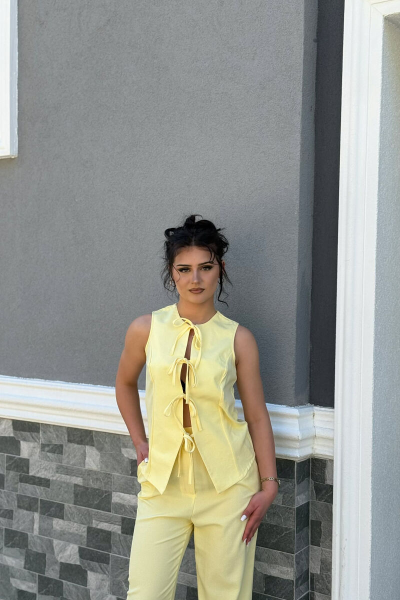 ONE COLOR LACING VEST + TROUSERS WOMAN SET YELLOW/E VERDHE - 3