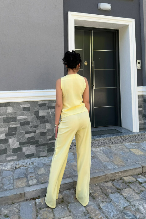 ONE COLOR LACING VEST + TROUSERS WOMAN SET YELLOW/E VERDHE - 4
